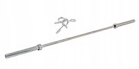 Gryf prosty olimpijski 220cm stalowy 50mm z zaciskami gładki do ćwiczeń