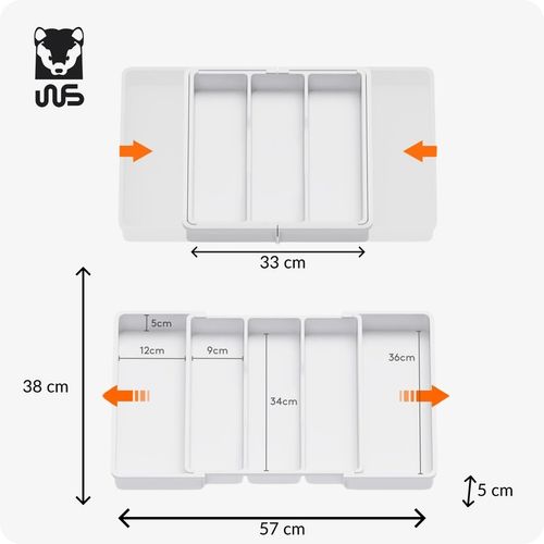 Wkład Do Szuflady Kuchennej 60 Organizer Pojemnik Na Sztućce Rozsuwany na Arena.pl