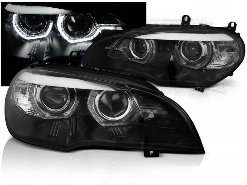 LAMPY Reflektory Do BMW X5 E70 Od 2007 Do 2010 Roku RINGI LED 3D XENON zdjęcie 2