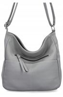 Herisson - torebka worek zamek skóra ekologiczna szary 1052L2086