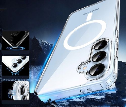 Etui do SAMSUNG Galaxy S25 5G do MagSafe WZMACNIANE 360° CLEAR CASE + SZKŁO na Arena.pl