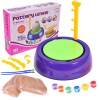 KOŁO GARNCARSKIE Z GLINĄ FARBAMI ZESTAW KREATYWNY ARTYSTYCZNY DIY CERAMIKA