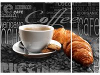 70X50CM CZARNA KAWA DWÓJ OBRAZ NIESYMETRYCZNY