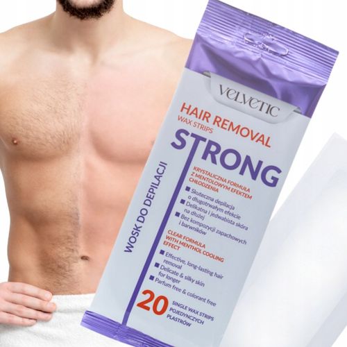 WOSK DO DEPILACJI DLA MĘŻCZYZN VELVETIC STRONG FOR MEN ZESTAW 100 SZTUK na Arena.pl