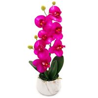 STORCZYK SZTUCZNY W DONICZCE FIOLETOWY ORCHIDEA KOMPOZYCJA DEKORACYJNA 40cm