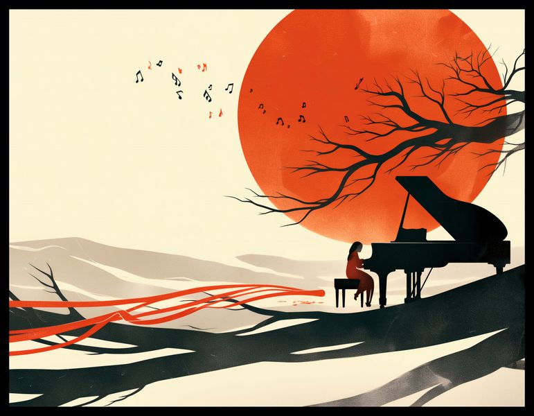 Plakat 65x50cm Pianistka zdjęcie 2