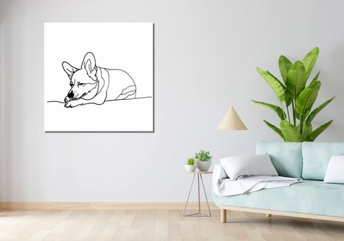 Obraz 100x100cm Śpiący Corgacz na Arena.pl