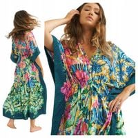 SUKIENKA plażowa egzotyczny wzór długa tunika PAREO wiązana narzutka