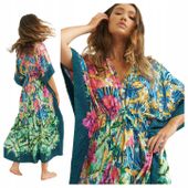 SUKIENKA plażowa egzotyczny wzór długa tunika PAREO wiązana narzutka