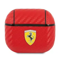 Etui Ferrari On Track PU Carbon na AirPods 3 - czerwone