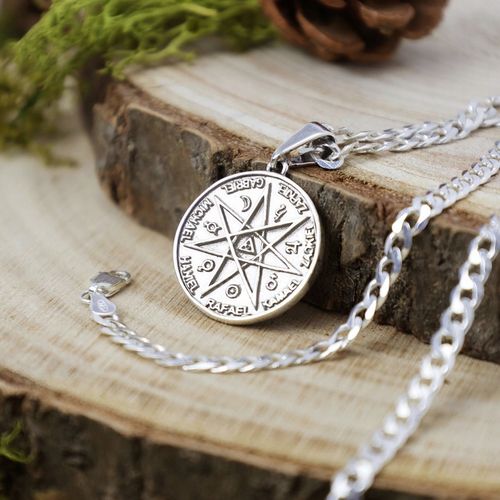 SREBRNY MEDALIK PIECZĘĆ TALIZMAN AMULET SIEDMIU ARCHANIOŁÓW DUŻY PRÓBA 925 na Arena.pl