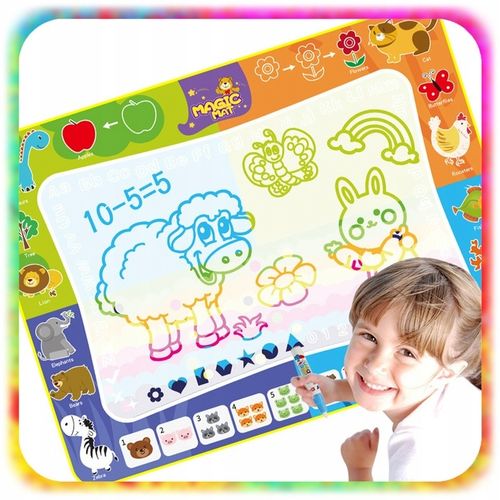 MATA WODNA DO MALOWANIA RYSOWANIA 120x90 Pieczątki Formy Pisaki ZESTAW XXL na Arena.pl