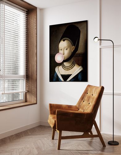 Plakat portret z balonem pop art 61x91 cm w czarnej ramie na Arena.pl