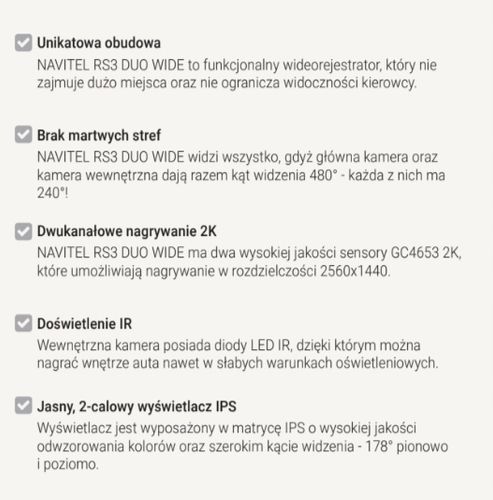Wideorejestrator Navitel RS3 Duo Wide na Arena.pl