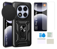 Etui pancerne do XIAOMI REDMI NOTE 14 PRO 5G Slide Ring + folia ochronna