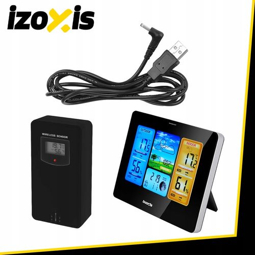 Stacja Pogodowa Bezprzewodowa IZOXIS Termometr Higrometr Zegar Czujnik na Arena.pl