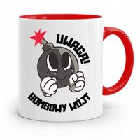 Dla Wójta Kubek Czerwony Uwaga Bombowy Wójt Z Nadrukiem Ze Zdjęciem