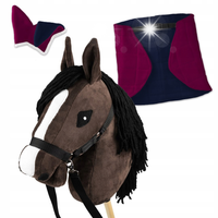 Zestaw Skippi - Hobby Horse Gniady - Derka i nauszniki - fuksja i granat