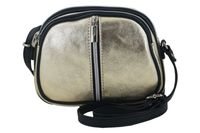 Mała torebka damska skórzana trzykomorowa - Złota