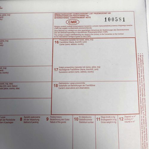 cmr list przewozowy 100 kartek - 4 odcinki - 25 kompletów - numeracja na Arena.pl