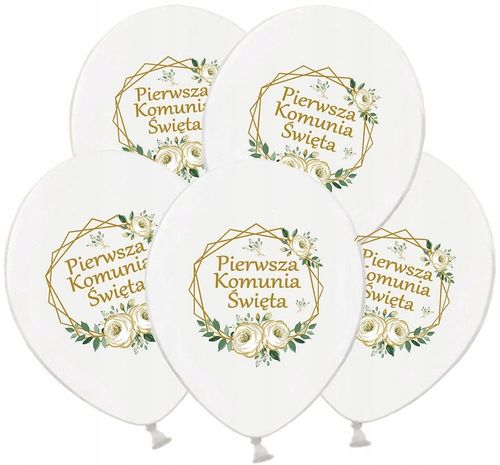 BALONY KOMUNIJNE x10 XXL dekoracja na pierwszą komunię komunia święta białe na Arena.pl