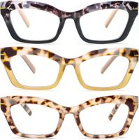 Okulary do czytania kollyseek 3 szt. Cat Eye retro dla kobiet +1.00