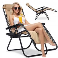 Składany leżak ogrodowy plażowy grawitacyjny fotel na taras do ogrodu