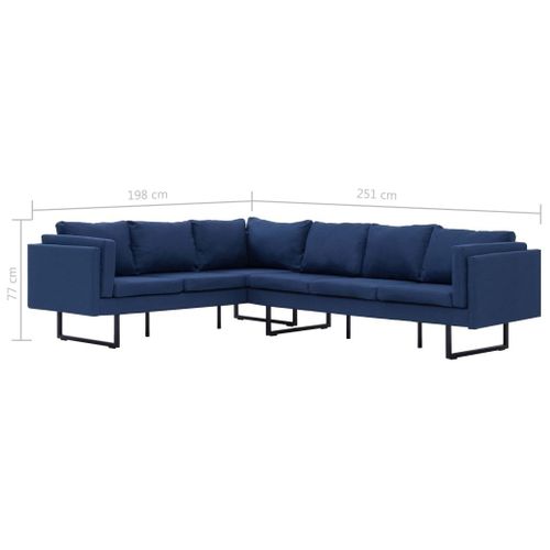 VidaXL Sofa narożna, niebieska, materiałowa na Arena.pl
