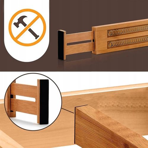 ZESTAW 4 BAMBUSOWYCH PRZEGRÓD DO SZUFLADY Organizer Separator 32 - na Arena.pl