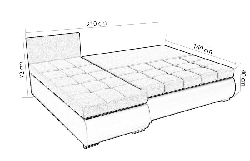 Nowoczesny narożnik EVO do salonu spanie pojemnik tkaniny do wyboru zdjęcie 2