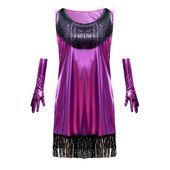SUKIENKA FIOLETOWA LATA 20 S/M  FLAPPER RETRO