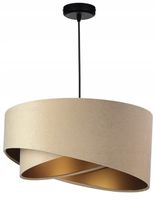 LAMPA WISZĄCA SUFITOWA ŻYRANDOL ABAŻUR BEŻOWY