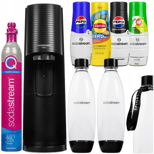 SATURATOR SODASTREAM TERRA 2 BUTELKI + 4x SYROPY PEPSI 7UP LIPTON na Arena.pl
