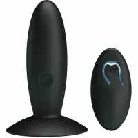 pretty love plug wibrujący z pilotem, silikonowy, ładowany usb, czarny