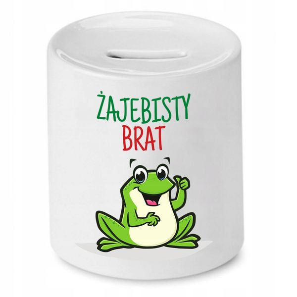 Skarbonka Dla Brata Żajebisty Brat Prezent Z Nadrukiem Ze Zdjęciem zdjęcie 1