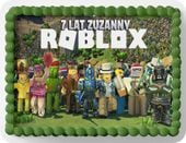 PROSTOKĄTNY OPŁATEK NA TORT A4 20x29CM - ROBLOX + IMIĘ