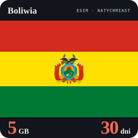 Karta eSIM Internet Boliwia 5 GB na 30 dni - bez rejestracji