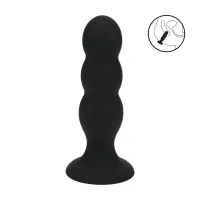 levelz tri rattle plug l czarny - silikonowy model z systemem drgań