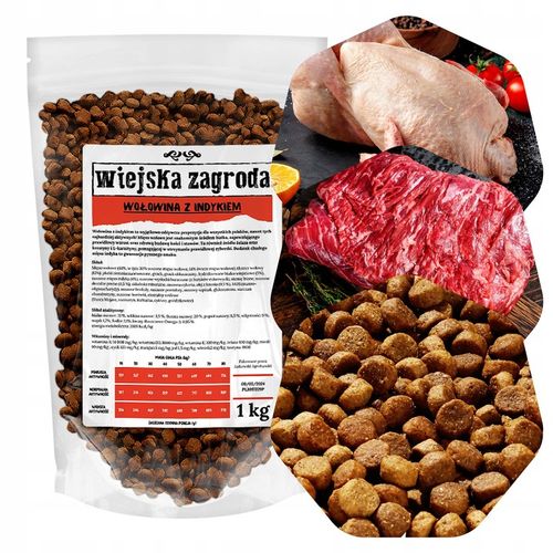 WIEJSKA ZAGRODA WOŁOWINA Z INDYKIEM 1 KG na Arena.pl