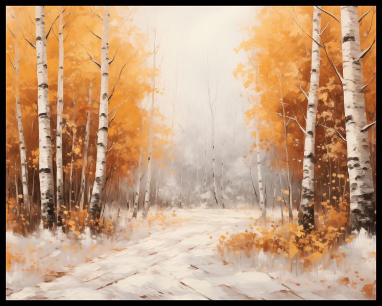 Plakat 76x60,5cm Jesienne Brzozy zdjęcie 2