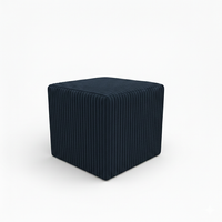 Pufa kwadratowa sztruks tłoczona 40 x 40 x 40 granatowy