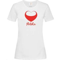 T-shirt z nadrukiem "Polska - serce kibica", biała, Arpex, L