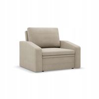 FOTEL ORBIT 80 BEŻOWY Rozkładany Funkcja Spania PLECIONKA