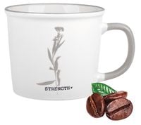 Kubek porcelanowy Ravi New Bone 360 ml STRENGTH biało-szary retro
