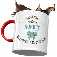 Kubek Czerwony Dla Kuriera Najlepszy Kurier Kubek Z Nadrukiem Ze Zdjęciem