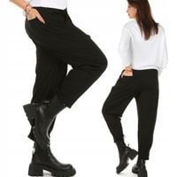 Moda Fresca F725 Casualowe SPODNIE typu balloon, guma w pasie