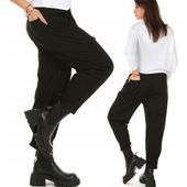 Moda Fresca F725 Casualowe SPODNIE typu balloon, guma w pasie