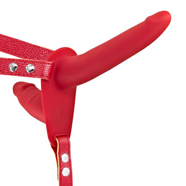 Strap On With Double Dildo Red zdjęcie 1