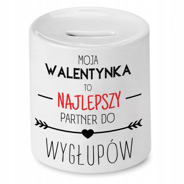 Skarbonka Prezent Walentynki Najlepszy Partner Z Nadrukiem Ze Zdjęciem zdjęcie 1