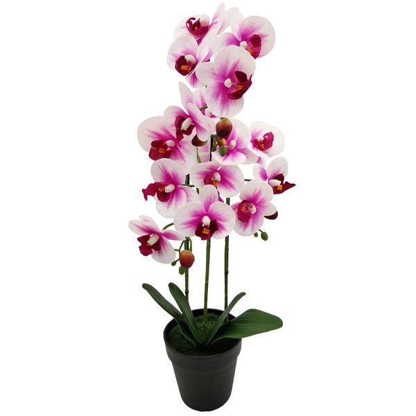 STORCZYK W DONICZCE BIAŁY RÓŻOWY SZTUCZNY STORCZYK WYSOKI 70 cm ORCHIDEA zdjęcie 1